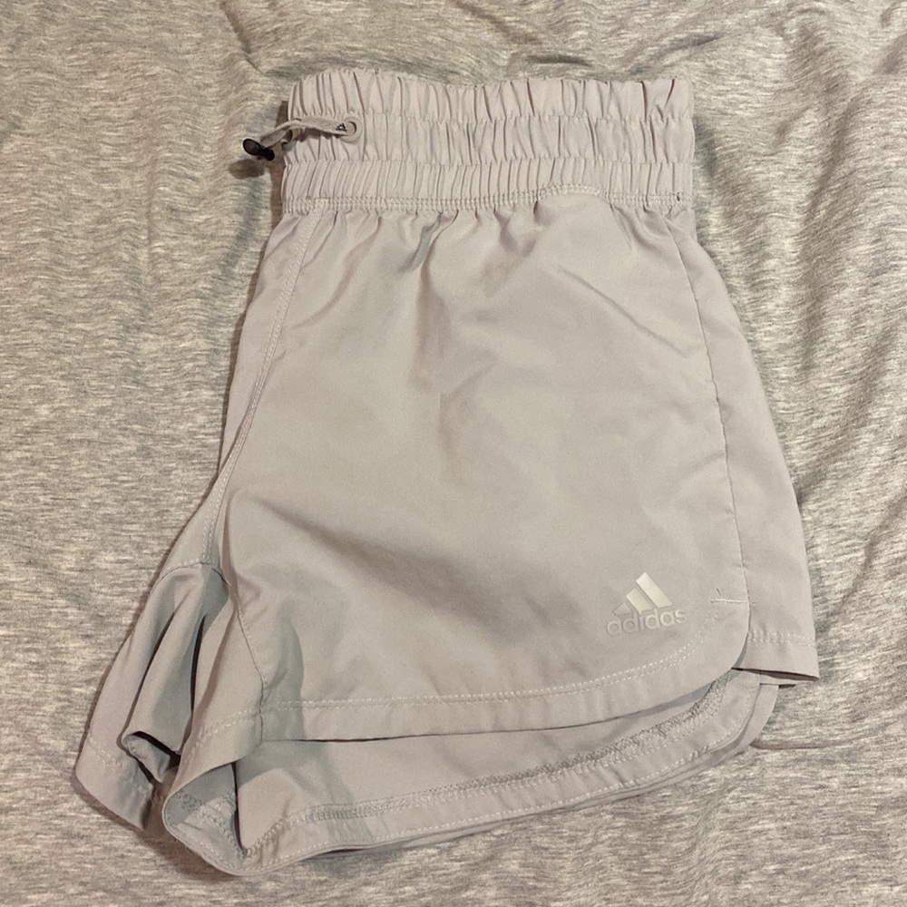 Adidas taupe running shorts